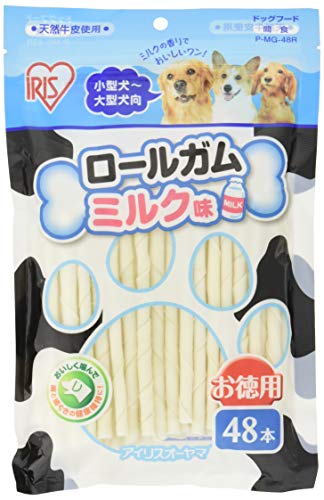 アイリスオーヤマ(IRIS OHYAMA) 犬 おやつ ロールガムミルク味 48本入 P-MG-48R 1枚目 画像