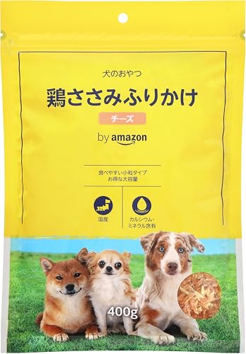 by Amazon 犬のおやつ 鶏ささみ ふりかけ チーズ 400g 大容量パック カルシウム・ミネラル含有 【国産】(Wag) 1枚目 画像