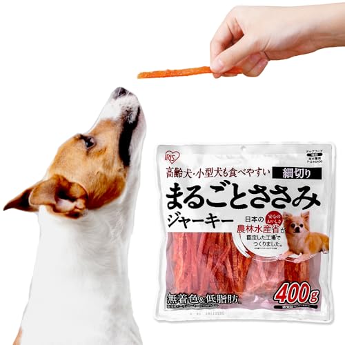 アイリスオーヤマ 犬用おやつ まるごとささみジャーキー細切り 400g (農林水産省認定 素材100%) チキン 1枚目 画像