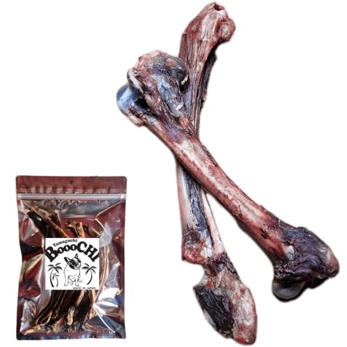 【国産 鹿肉ジャーキー】 BOOOCHI ぶーち 犬のおやつ 鹿 レッグボーン 無添加 無着色 鹿骨 中型犬 大型犬 骨 山口県産 歯磨きガム 代用品としても チャック付き / ２本 約17~20cm 1