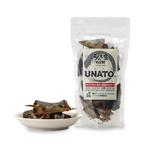 【テレビで紹介されました!】UNATO(うなとう)無添加 犬おやつ 猫おやつ グレインフリー 無塩 鰻頭 うなぎ 魚 骨 ボーン(70×1袋) 1枚目 画像