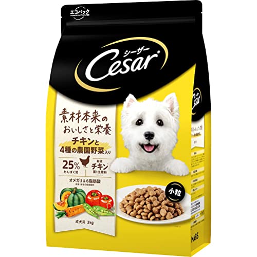 シーザー ドライ 成犬用 3kg チキンと4種の農園野菜入り ドライフード ドッグフード 犬 Cesar 1枚目 画像