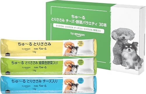 by Amazon ちゅ~る 犬用おやつ とりささみ チーズ・野菜バラエティ 14g×30本 (SOLIMO) 1枚目 画像