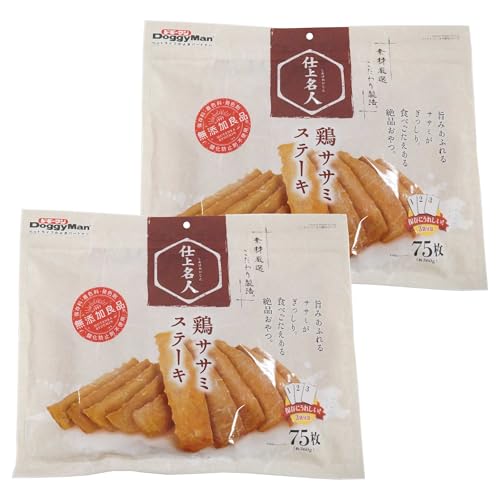ドギーマン 仕上名人 鶏ササミステーキ 75枚(約360g)×2個セット 1枚目 画像