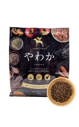 華ちゃん犬猫すこやか本舗 やわか ドッグフード【 国産 無添加 】 半生 チキン 華味鳥 ヒューマングレード 鶏肉 グルテンフリー グレインフリー シニア 総合栄養食 1.2kg 1枚目 画像