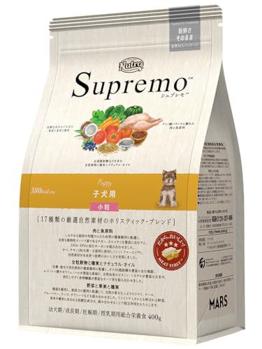 Nutro シュプレモ 子犬用 全犬種用 チキン お試し 400g ドライフード 小粒 総合栄養食 子いぬ用 パピー 幼犬期/成長期 妊娠期/授乳期の母犬 仔犬用 ドッグフード 犬 厳選自然素材 香料・着色料 無添加 消化に良い ニュートロ トライアル 1枚目 画像