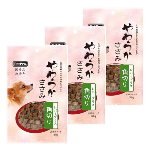 ペットプロ 国産やわらかささみレバープラス 角切り 240g (80g×3個入) 1枚目 画像