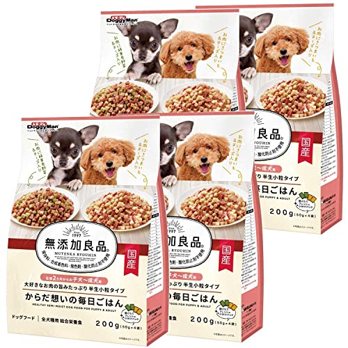 ドギーマン 無添加良品 からだ想いの毎日ごはん 子犬~成犬用 800g(200g×4個セット) 1枚目 画像