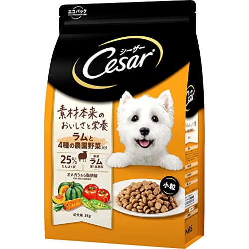 シーザー ドライ 成犬用 3kg ラムと4種の農園野菜入り ドライフード ドッグフード 犬 Cesar 1枚目 画像
