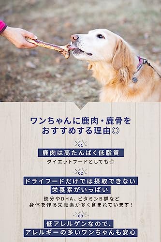 いぬのくらし レッグボーン 鹿骨 鹿 犬のおやつ 犬用 骨 無添加 ボーン デンタルケア 口臭ケア 大型犬 中型犬 小型犬 グルテンフリー 高タンパク 3サイズ 国産 (M) 中間 画像