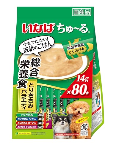 いなば ちゅ~る 総合栄養食 とりささみバラエティ 80本 犬用おやつ 1