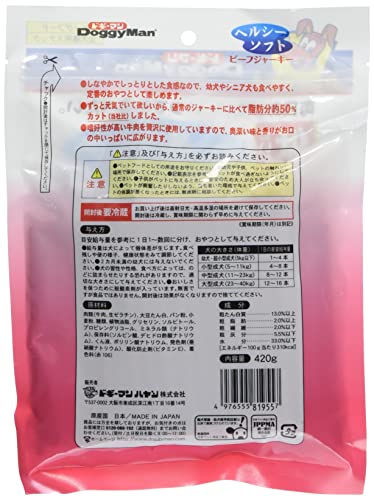 ドギーマン 犬用おやつ ヘルシーソフトビーフジャーキー ビーフ 420グラム (x 1) 最後 画像