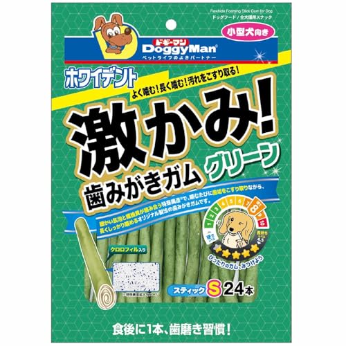 ドギーマン ホワイデント 激かみ！歯みがきガム グリーン スティックS 24本×3袋 犬用 最後 画像