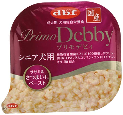 デビフ ドッグフード プリモデビィ シニア犬用 ササミ&さつまいもペースト ピンク 95グラム (x 6) (まとめ買い) 1枚目 画像