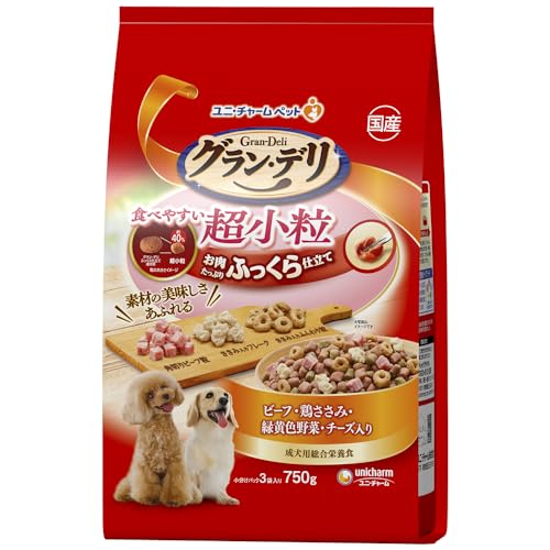 グラン・デリ グランデリ ドッグフード ソフト ふっくら仕立て 食べやすい超小粒 750g 国産 ユニチャーム 1枚目 画像