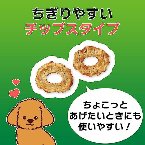 ライオン PETKISS ワンちゃんの歯みがきおやつ 無添加ササミチップス さつまいも入り 4個パック チキン 無添加さつまいも (まとめ買い) 中間 画像