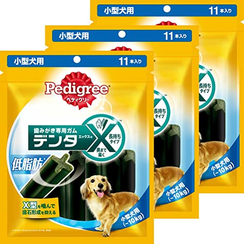 ぺディグリー デンタエックス 小型犬用 低脂肪 犬用おやつ チキンフレーバー 生後4ヶ月以上 11本入り×3袋 (まとめ買い) 1
