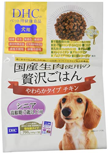 DHC 犬用 国産生肉使用の贅沢ごはん やわらかタイプ チキン シニア 100g×7袋 1枚目 画像
