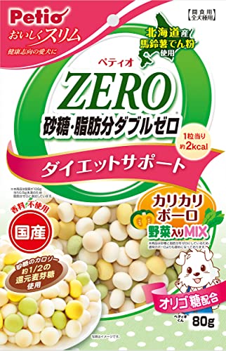 ペティオ (Petio) おいしくスリム 砂糖・脂肪分ダブルゼロ カリカリボーロ 野菜入りミックス 80g バッグ 1