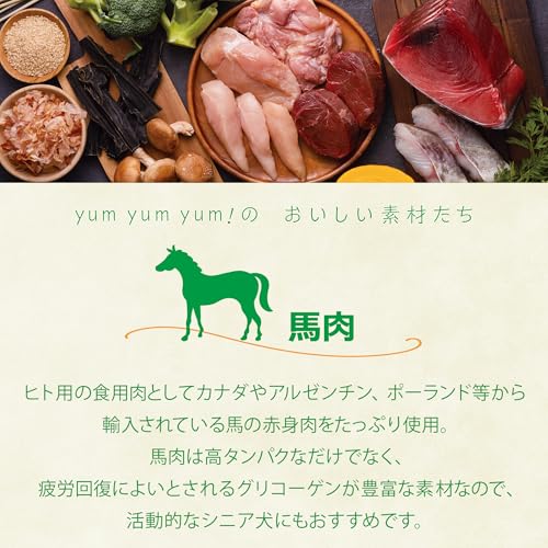 yum yum yum! ヤムヤムヤム ドッグフード ウェット ジュレ仕立て 馬肉 30g × 12袋 まとめ買い [ 小型犬 中型犬 大型犬 全年齢 ] 国産 無添加 中間 画像