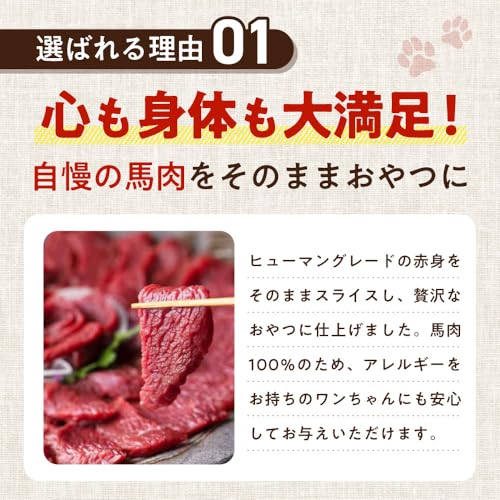 健康いぬ生活 犬 おやつ 馬肉 100% ジャーキー 120g (40g×3袋) 国産 無添加 高たん ぱく 鉄分 アレルギー オヤツ グルテンフリー アレルギー対応 犬用 低脂肪 中間 画像
