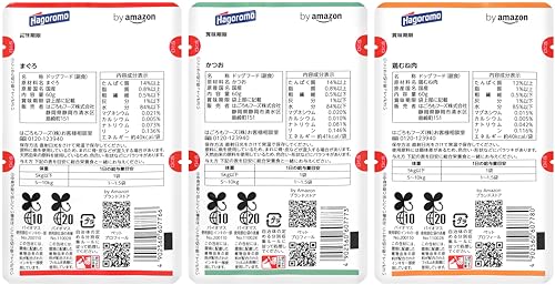 by Amazon 素材をそのまま使った犬用ウェットフード バラエティパック (まぐろ、かつお、鶏むね肉) 60g×12袋 (3種類×各4袋) 【国産】 中間 画像