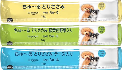 by Amazon ちゅ~る 犬用おやつ とりささみ チーズ・野菜バラエティ 14g×30本 (SOLIMO) 最後 画像