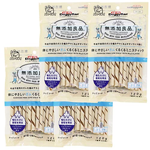 ドギーマン 無添加良品 体にやさしいガム くるくるミニスティック 120g×4個セット 1枚目 画像