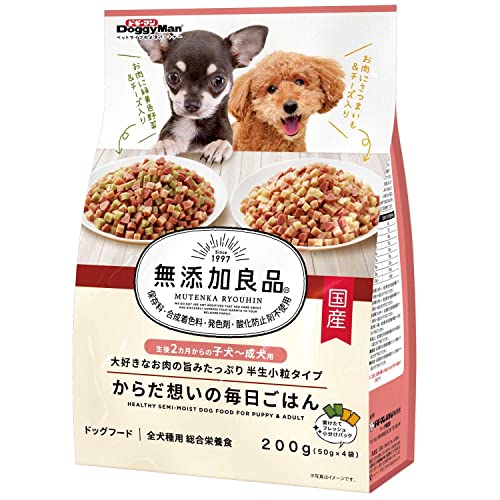 ドギーマン 無添加良品 からだ想いの毎日ごはん 子犬~成犬用 800g(200g×4個セット) 最後 画像