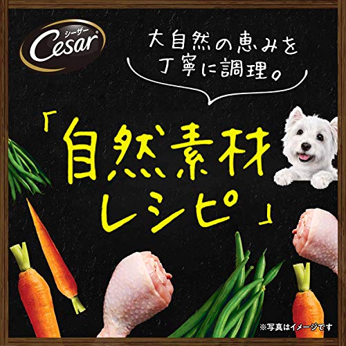シーザー トレイ 成犬用 自然素材レシピ 着色料・香料 無添加 85g×7個 サーモン&さつまいも・にんじん 水分補給 ふわふわローフタイプ 総合栄養食 ウェットフード ドッグフード 缶詰 犬 Cesar 中間 画像