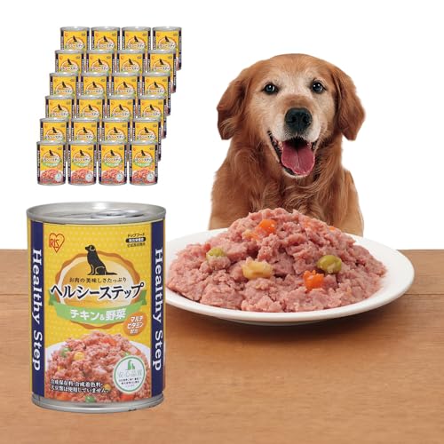 アイリスオーヤマ ヘルシーステップ ドッグフード 総合栄養食 チキン&野菜 合成着色料・合成保存料不使用 375g×24個セット 1枚目 画像