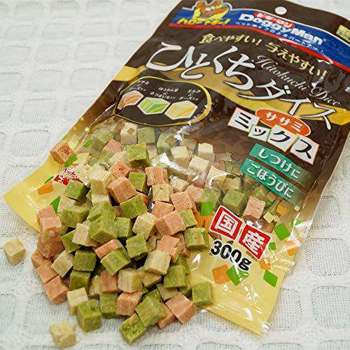 ドギーマン 犬用おやつ ひとくちダイス ササミミックス 300g×3個セット 300グラム (x 3) (まとめ買い) 中間 画像