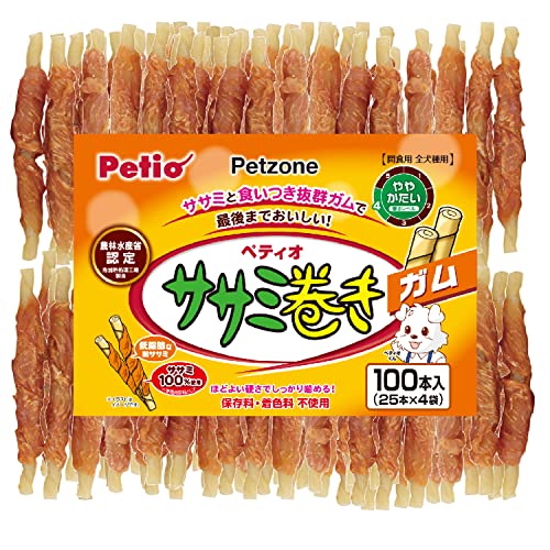 【Amazon.co.jp限定】ペティオ (Petio) Petzone(ペットゾーン) ササミ巻き ガム 100本入 1