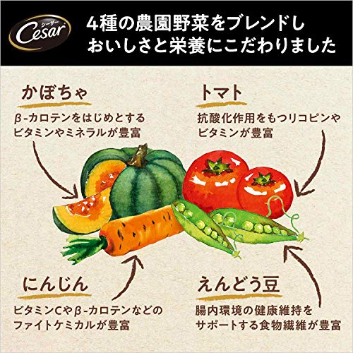 シーザー ドライ 成犬用 3kg チキンと4種の農園野菜入り ドライフード ドッグフード 犬 Cesar 中間 画像