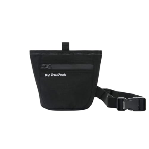 Panni トリーツポーチ 犬おやつポーチ 犬 マグネット 散歩 バッグ バック お散歩バック お散歩バッグ ウエストバッグ ペット おやつ入れ (ブラック) 1枚目 画像