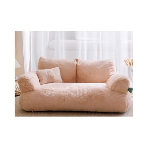 Wunnicx ペットソファ 猫ソファ 犬ソファ ペットクッション 犬 猫 犬ベッド ペットベッド ペットソファ 洗える ふわふわ 犬寝床 防水 滑り止め 通年使用 (M 55*38*18,オレンジ色) 1