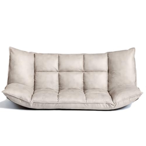 [ URBAN ] ペットがいても安心のひっかき傷に強い生地を使用した マルチリクライニング ソファ 猫の爪に強い 犬 ペットソファ ソファベッド 2人掛け ローソファー ［5か所14段階リクライニング 自分好みに形が変えられる］傷に強く 耐久性のある生地 [1人掛け 2人掛け ソファベッドなどマルチに活躍] ロータイプ ローソファーベッド 座椅子ソファー グレージュ F-2067 GG 1