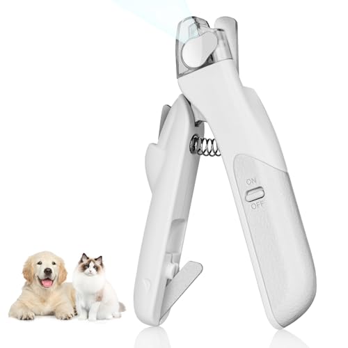 Candykenny ペット爪切り 犬爪切り 飛び散り防止 血線確認 猫つめきり 軽量静音 安全簡単 初心者 ペット用爪きり 犬爪やすり 爪研ぎ LEDライト内蔵 切りすぎ防止 爪やすり付き 滑り止めグリップ 爪収納カバー設計 握りやすい 爪トリマー 小型中型大型犬 1