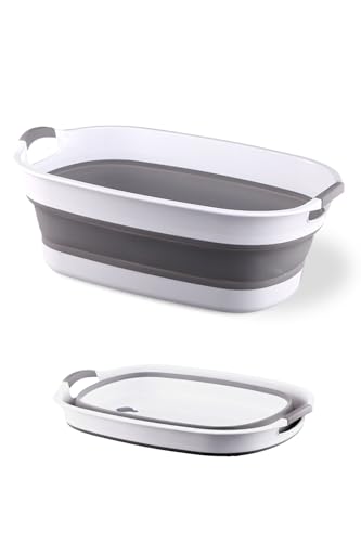 YUCHONG 折りたたみ式 ペットバスタブ 犬猫兼用浴槽 すっきりコンパクト収納 水抜き栓付き ストレスフリーな沐浴タイム 25L 1