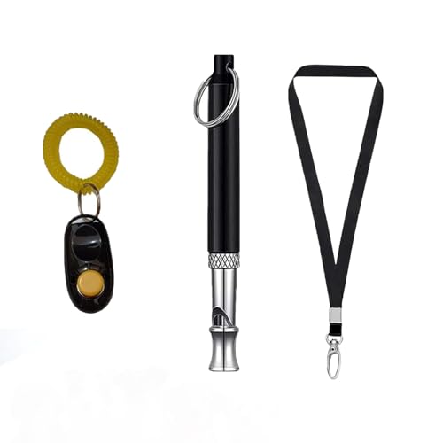 Coehaopike 2個犬笛 超音波 ペット ホイッスル ブラックセット 無駄吠え防止 犬笛犬の訓練装置 ペット規律用品 敏感な犬にクリアな音を届ける 犬 1枚目 画像