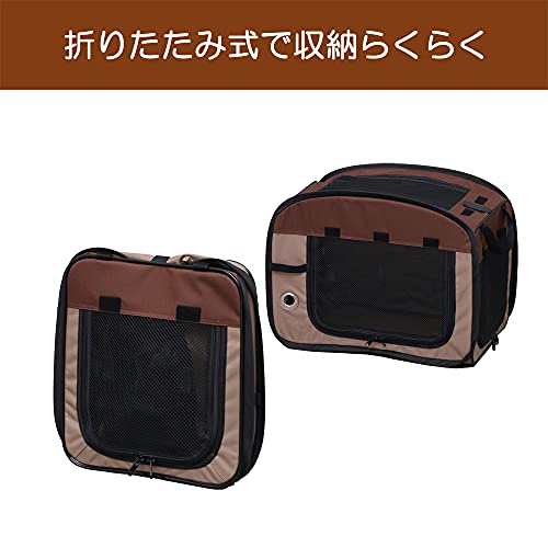 アイリスオーヤマ 折りたたみソフトケージ ブラウン Mサイズ 最後 画像