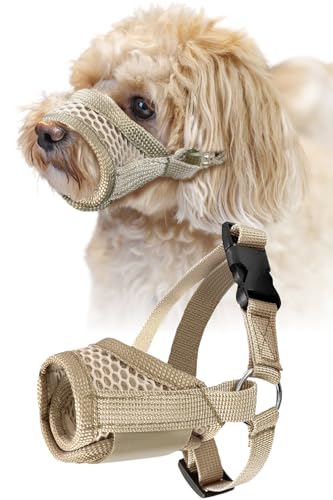 ETLIFE 犬 口輪 小型犬 【獣医師監修 優しく包む口輪】 メッシュ生地 噛みつき防止 犬用口輪 犬用マズル 犬の口輪 犬のマズル マズル マズルガード マズルカバー (XXSサイズ) 1