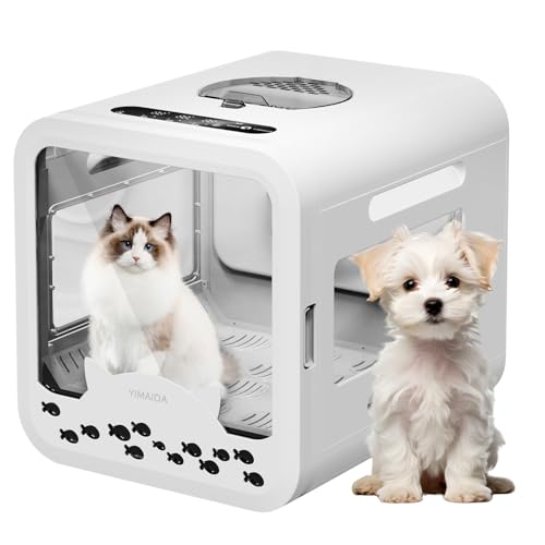 YIMAIDA ペットドライヤー 猫 犬用 ドライルーム ペット乾燥機 静音 温度風速調整 多頭飼い対応 72L PSE認証済み (ホワイト) 1