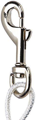 Amazonベーシック 犬用 係留ワイヤーリード ランナーケーブル 耐荷重41kg 7.6m ホワイト 中間 画像