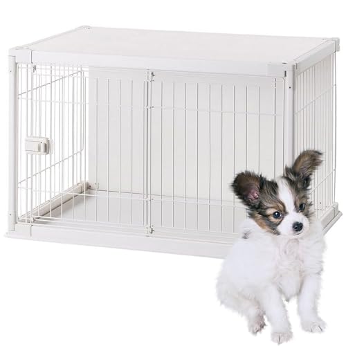 アイリスオーヤマ 犬 サークル ウッディサークル インテリア ホワイト 小型犬用 幅97.5×奥行66.5×高さ63.5cm ‎PIWS-960 1