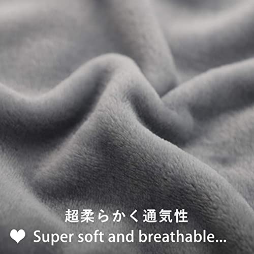 RIKMSS ペット用 毛布、 ブランケット、 犬 猫用 毛布、タオル、マット、クッション、ペット ベッド 防寒用 布団 、ソフト、暖かい ふわふわ 通気性 四季適用、二重布厚み版 (M：60x 80cm、灰色） 中間 画像
