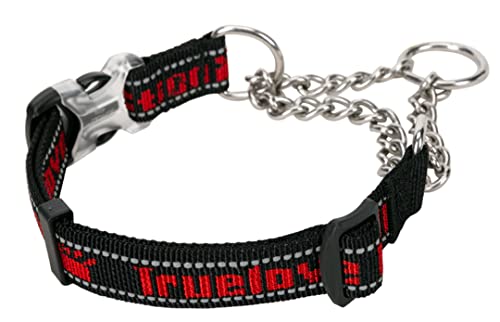 cocomall 引っ張ると首が締まるタイプ トレーニング犬首輪 TRUE LOVE専門販売店 犬の首輪 訓練用 中型、大型犬用 ペット用品 3M反射材料 ナイロン製 通気性 弾力性 ソフト おしゃれ 調節可能 簡単装着 (M, レッド＆ブラック) 1