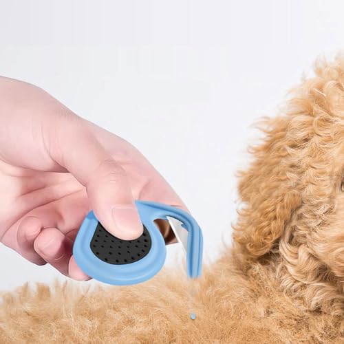 HAKONA 毛玉取り 結び櫛 犬猫 毛玉カッター 毛玉ほぐし猫犬 コームペット結び目コーム 犬用バリカン猫 バリカン 長毛猫ブラシ短毛 痛くない厚い髪結び除去 毛皮保護多機能犬 くしペット用品 軽量コンパクト(ブルー) 1