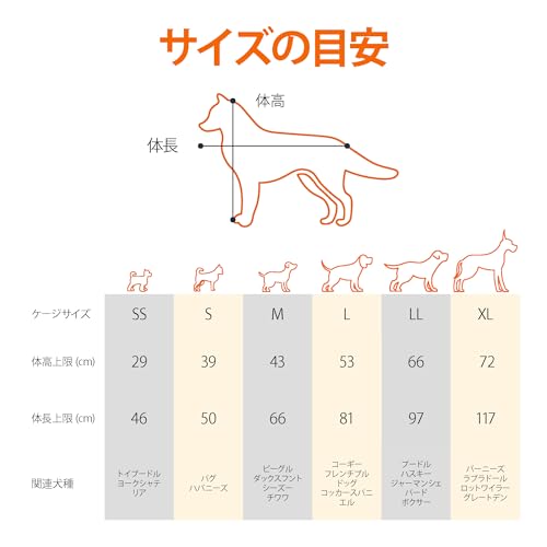 Amazonベーシック 犬 ペットケージ 中型犬 折りたたみ式 トレー付き シングルドア 91 cm x 58 cm x 64 cm ブラック 中間 画像