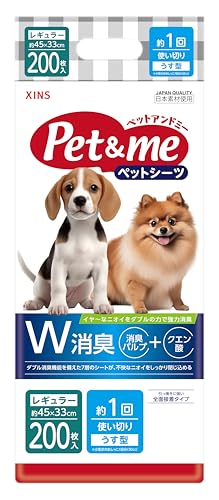 ペットアンドミー Pet&me ペットシーツ うす型 薄型 1回使い切りタイプ レギュラーサイズ 33×45cm 200枚入り 1